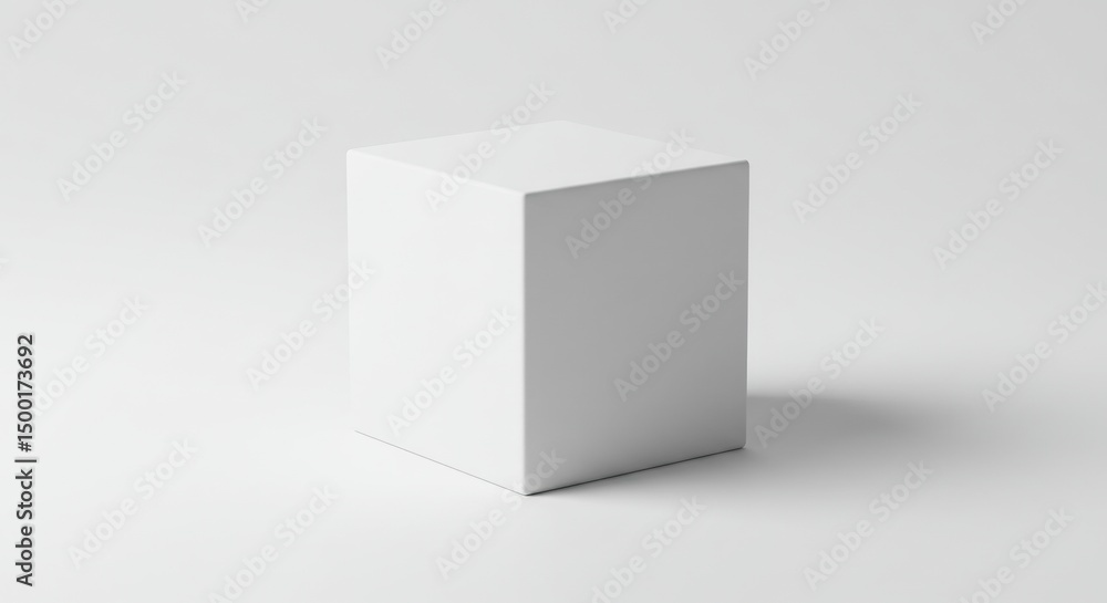 Perfect white geometric cube on light background with soft shadow. Minimalist 3D shape. Mathematical precision concept. Clean architectural and product design element Perfect white geometric cube on light background with soft shadow. Minimalist 3D shape. Mathematical precision concept. Clean architectural and product design element