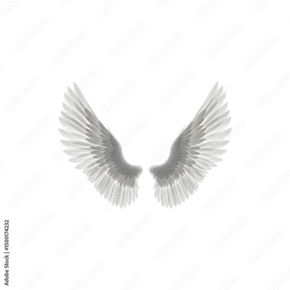 Obraz premium White wings with slight shading for depth.