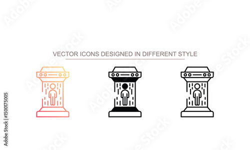 Teleportation icon design with white background stock illustration