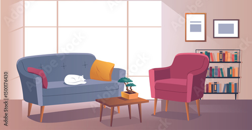 Comfortable, modern furnished room design