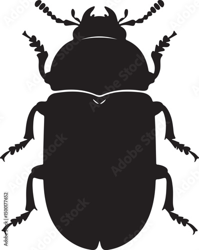 Tableau sur toile Bark Beetle vector silhouette on white background