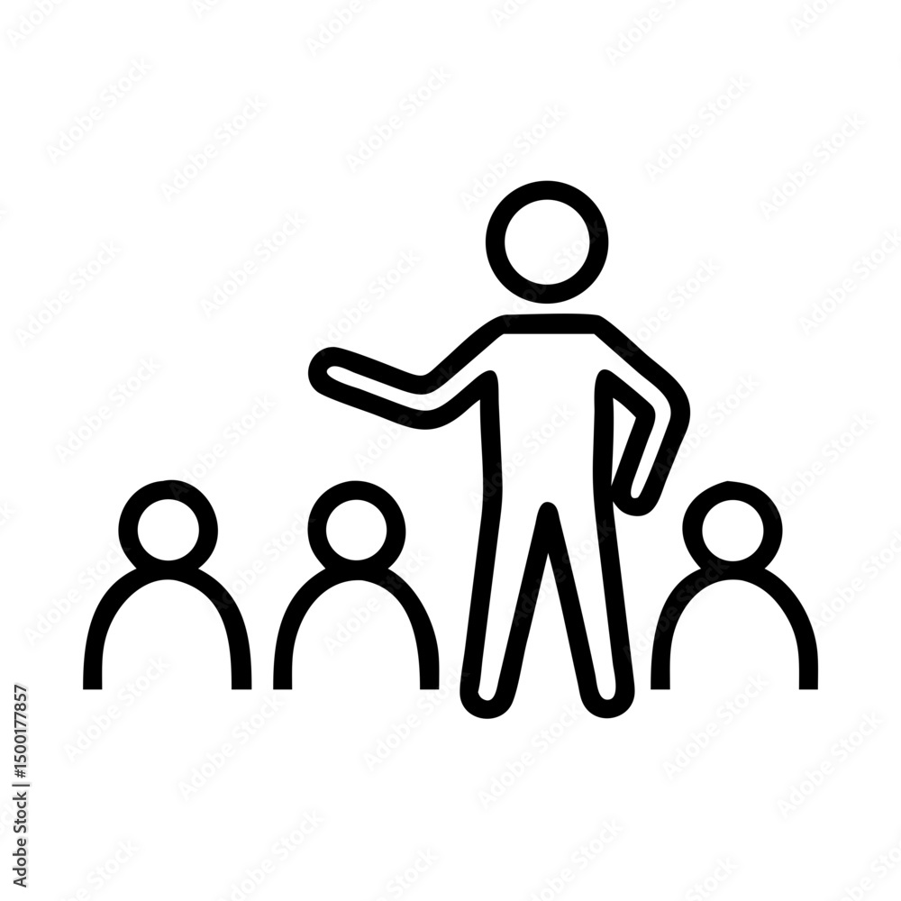 Public Speaking Outline Icons, Presentation Leadership Training Coaching Audience Public Speaking Outline Icons, Presentation Leadership Training Coaching Audience