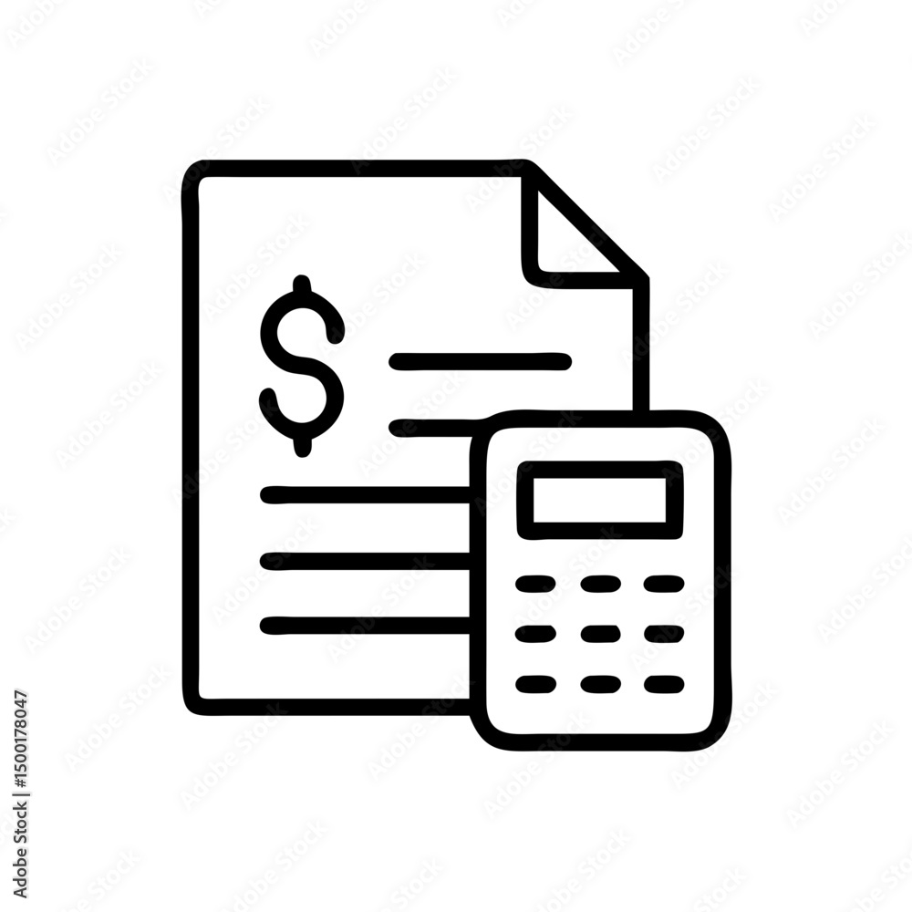 Calculator with Document Financial Accounting, Budget Planning Expense Report Calculation Finance Calculator with Document Financial Accounting, Budget Planning Expense Report Calculation Finance