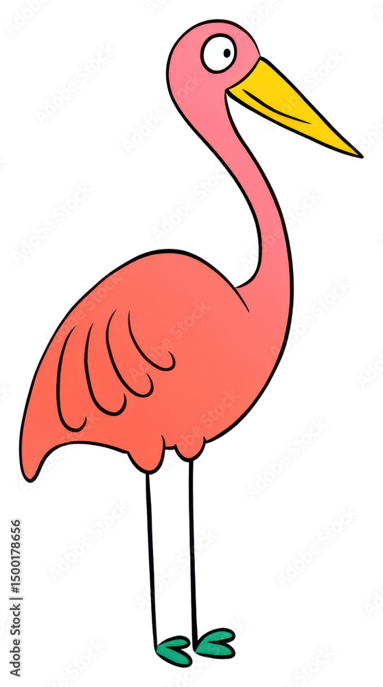 Obraz premium PNG Flamingo cartoon drawing animal.