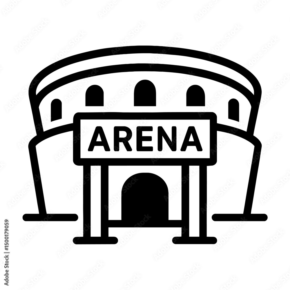 Simple Black Outline Stadium or Arena Icon Simple Black Outline Stadium or Arena Icon