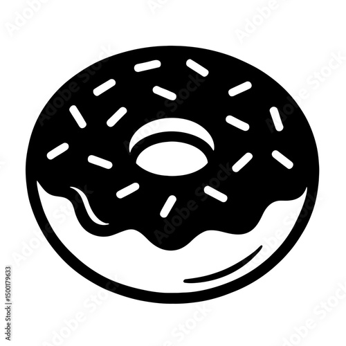 Simple Black Silhouette Donut Sweet Dessert Icon
