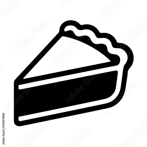 Simple Black Silhouette Slice of Pie Dessert Icon