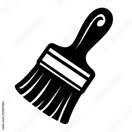 Simple Black Outline Wide Paint Brush Tool Icon