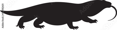 Black Throat Monitor vector silhouette on white background