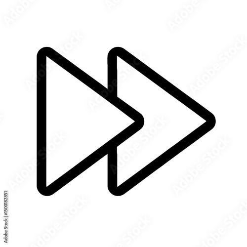 Simple Black Outline Fast Forward Icon