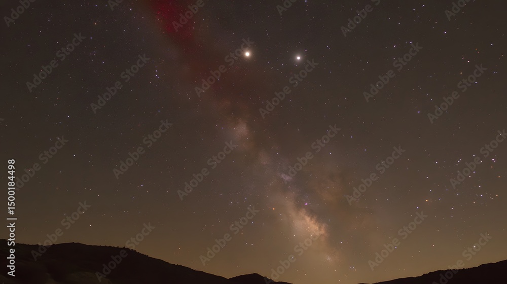 Obraz premium Stunning Milky Way Galaxy Night Sky Astrophotography with Planets