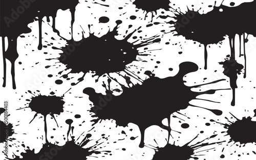 Abstract black ink splatter pattern background design