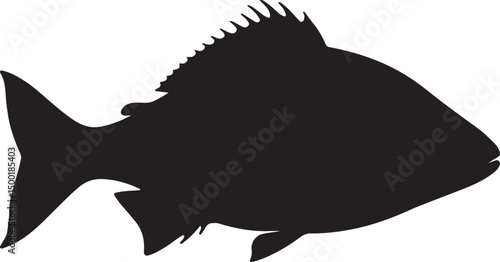 Bream side view vector silhouette on white background