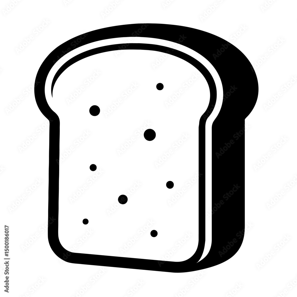 Simple Black and White Sliced Bread Loaf Outline Icon Simple Black and White Sliced Bread Loaf Outline Icon