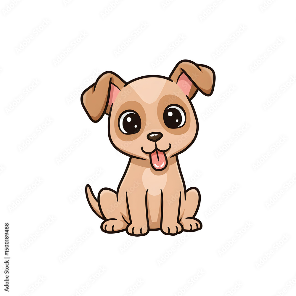 Obraz premium A happy puppy illustration, symbolizing companionship