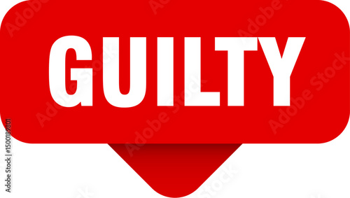 guilty sticker. guilty sign on transparent background