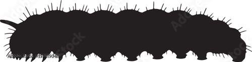 Caterpillar side view vector silhouette on white background