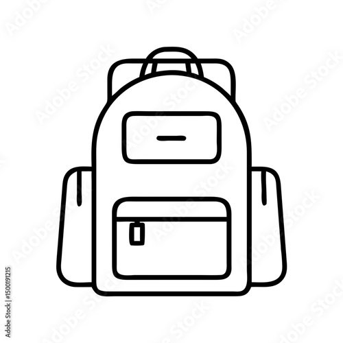 Backpack vector icon outline style school bag rucksack travel bag knapsack baggage luggage equipment 100 on transparent background