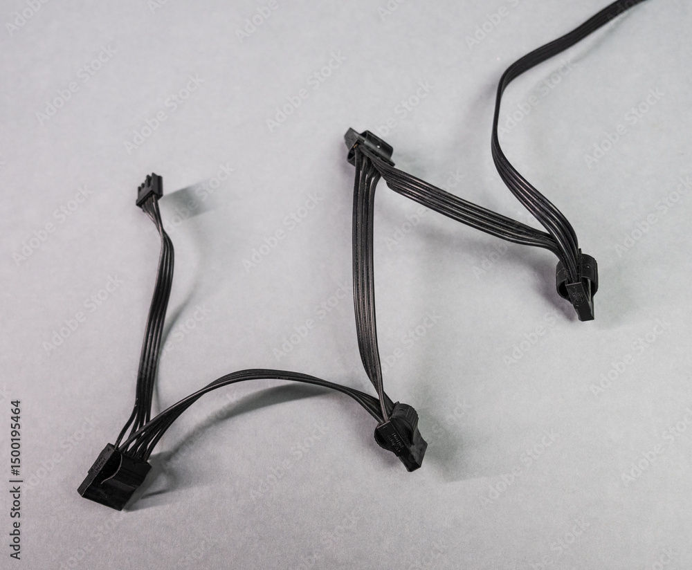 modular power supply cables with black flat design. modular power supply cables with black flat design.