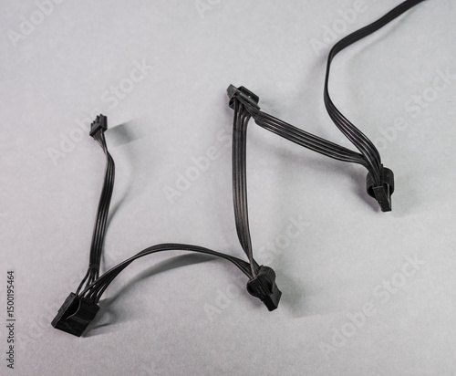 modular power supply cables with black flat design.