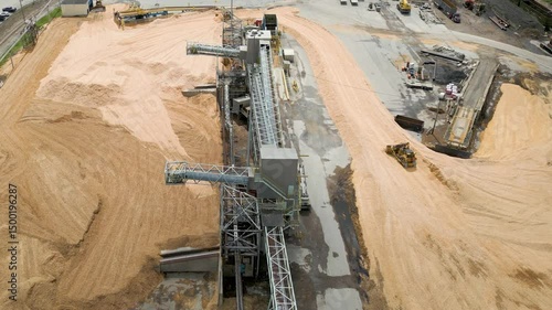Aerial View of Industrial Paper Mill and Wood Processing Plant in Maine, drone 4K