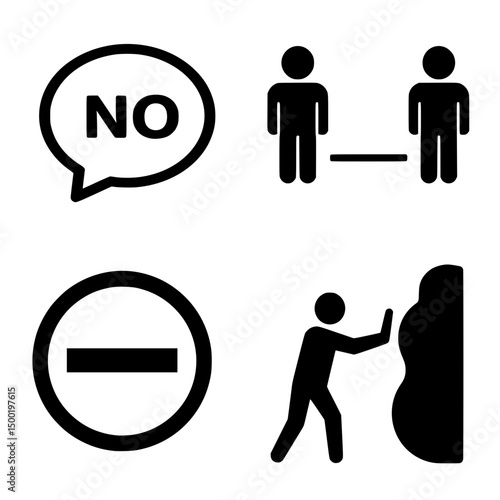 Communicating Boundaries & Setting Limits Vector Icon Set