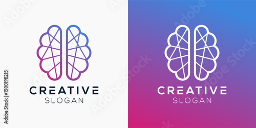 Brain logo design templates. Modern isolated Brain icon symbols for education, intelligence and technology.