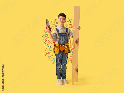 Cute little builder with wo...