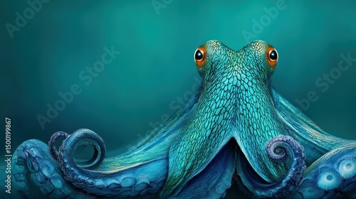 Teal Octopus Ocean Depth, Underwater Wildlife