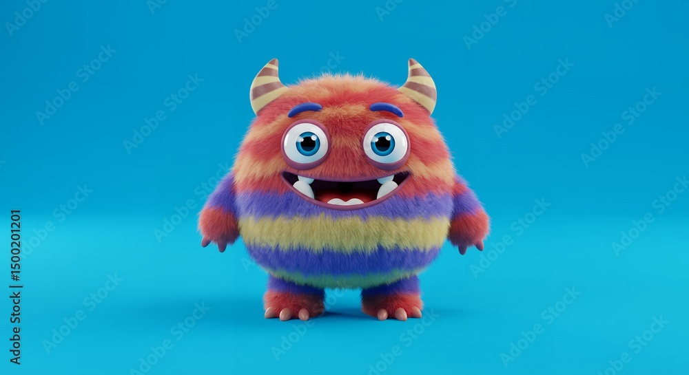 Adorable Fluffy Monster Cartoon Character Design Adorable Fluffy Monster Cartoon Character Design