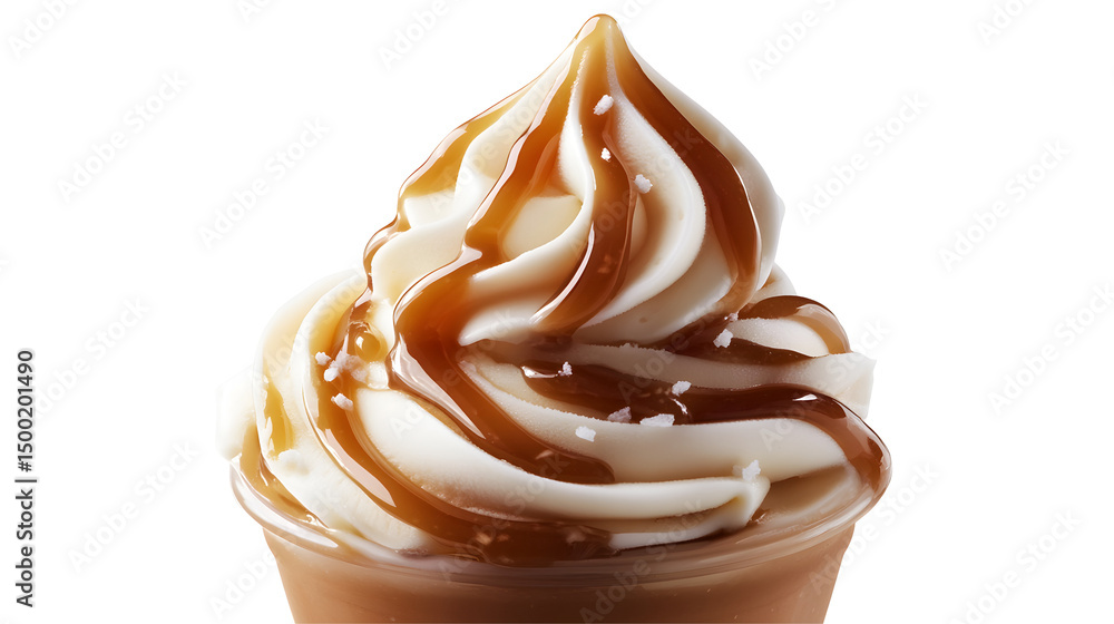 A cupcake with caramel drizzle on top A cupcake with caramel drizzle on top