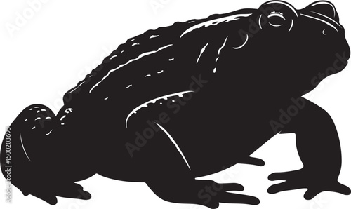 Fire-Bellied Toad side view vector silhouette on white background