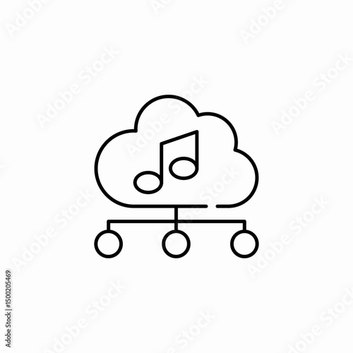cloud music icon sign vector