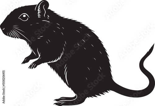 Gerbil vector silhouette on white background