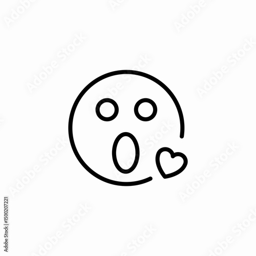 shocked love icon sign vector