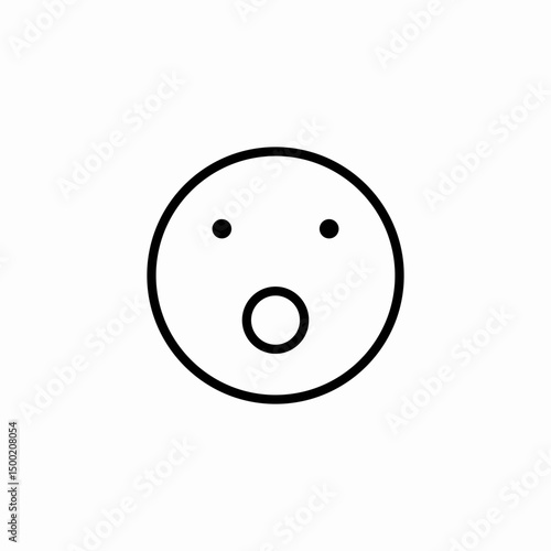 surprised face icon sign vector