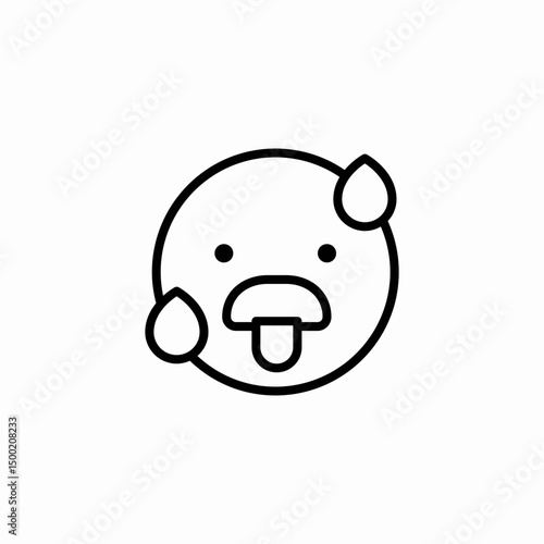 tongue out icon sign vector
