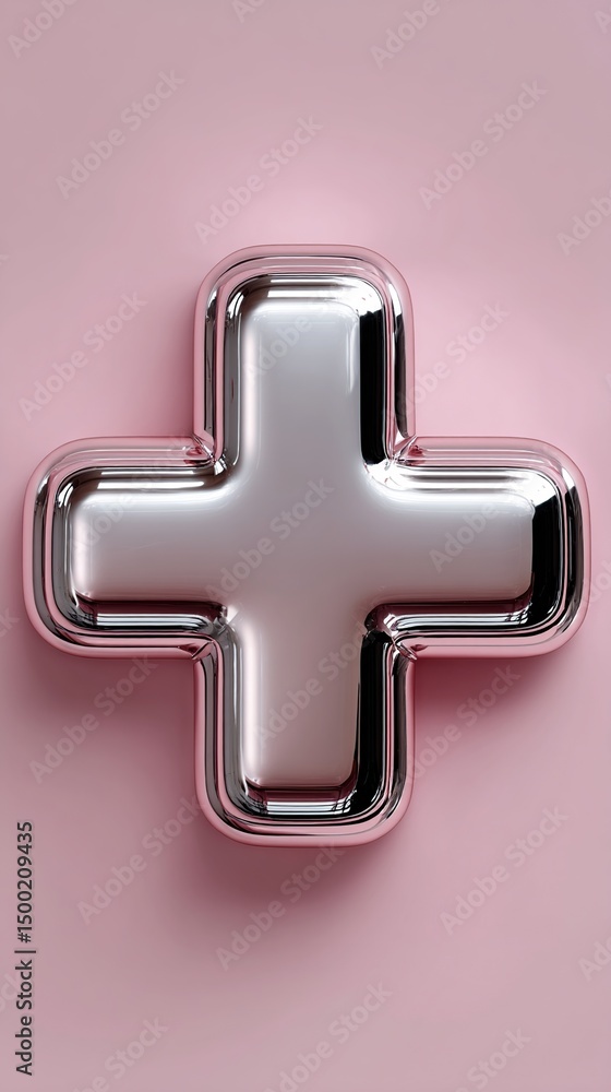 Obraz premium Plus Sign 3D Render.