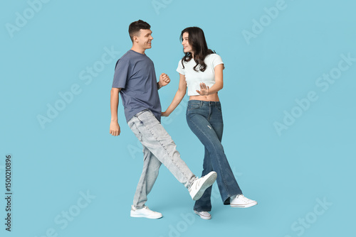 Beautiful young couple danc...