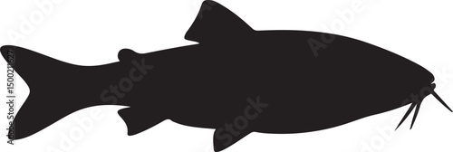 Gudgeon Fish Vector Silhouette on White Background