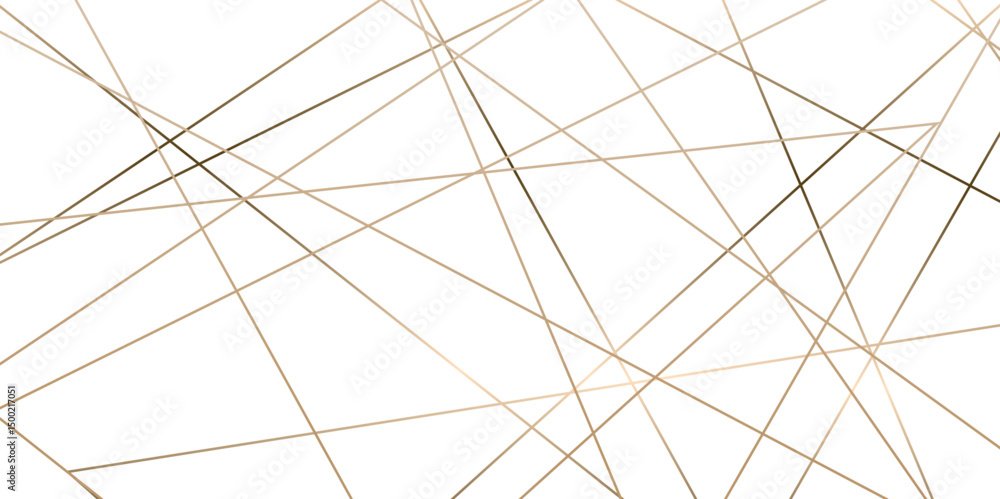 Obraz premium Luxury golden geometric random lines with many squares and triangles shape&nbsp;background. Abstract modern technology background. Design element, minimalist texture, Wave background&nbsp;vector.