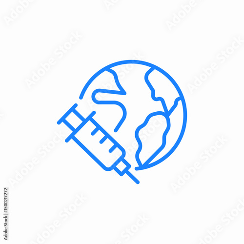 global vaccination icon sign vector