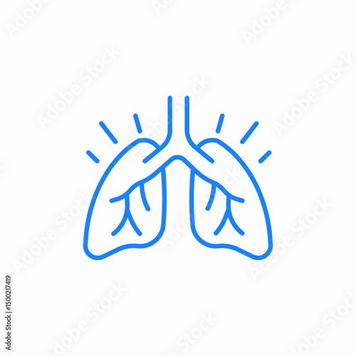 healthy breathing icon sign vector