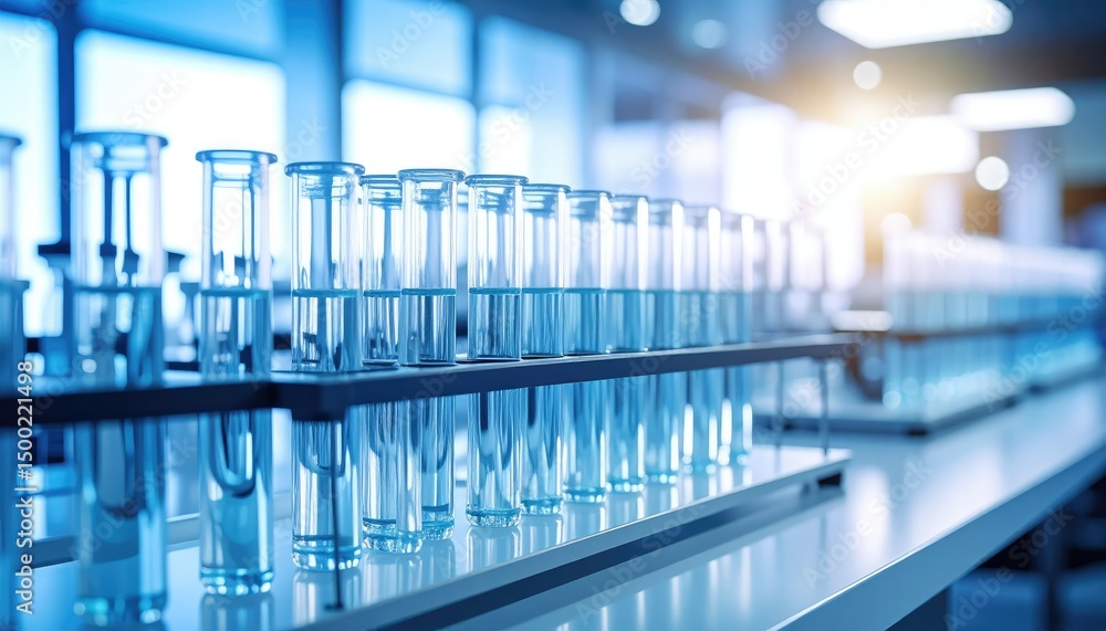 Science Lab Test Tubes – Modern Laboratory Equipment Close-Up Science Lab Test Tubes – Modern Laboratory Equipment Close-Up