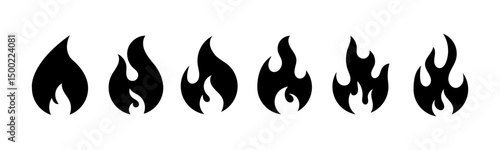 Fire icons set. Fire symbol set. Vector illustration