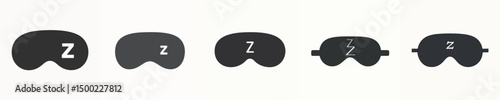 Sleep Mask Icon with Z Letters – Flat Minimalist Vector Illustration for Bedtime or Relaxation Concept