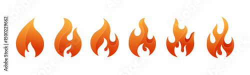Fire icons set. Fire symbol set. Vector illustration