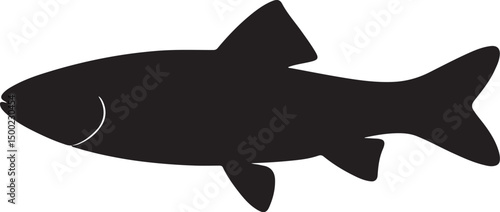 Minnow fish vector silhouette on white background