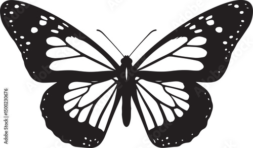 MONARCH BUTTERFLY SILHOUETTE TOP VIEW