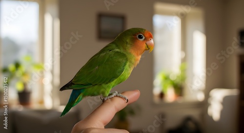 Lovebird Perched on a Hand